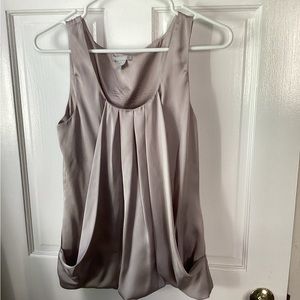 H&M beige pleated sleeveless blouse- 6